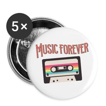 Music forever - Buttons large 2.2''/56 mm (5-pack) - white - Front