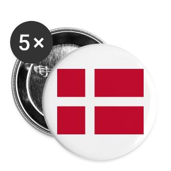 Dänemark - Buttons groß 56 mm (5er Pack) - Weiß - Vorne