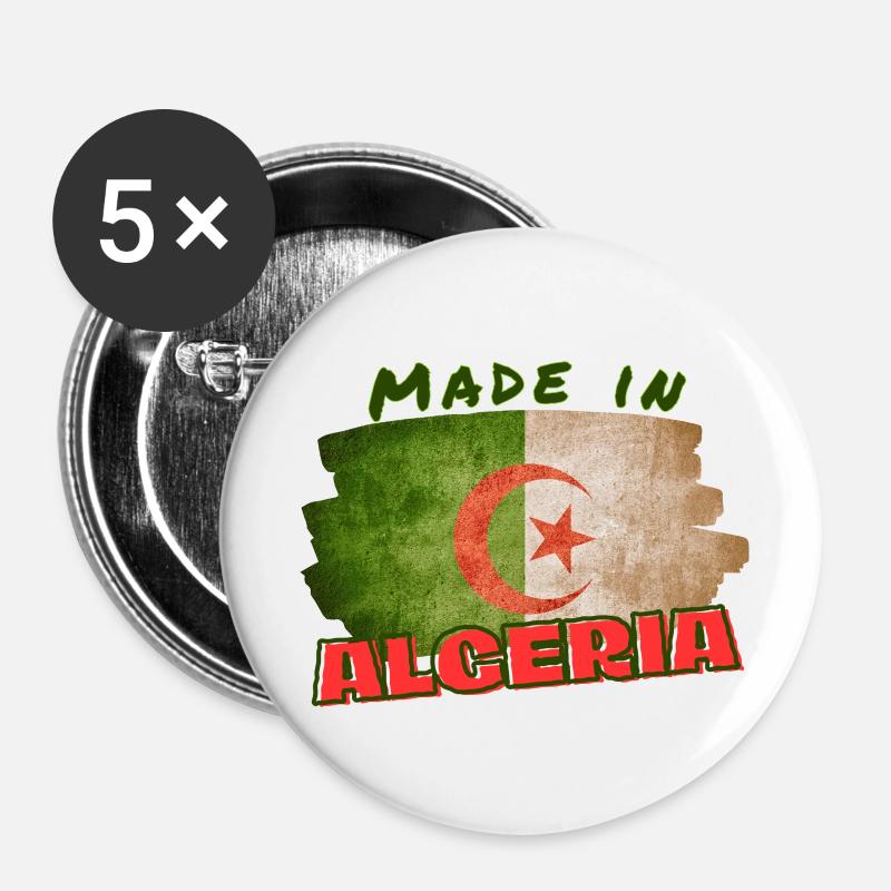 Made in Algeria - Buttons large 2.2''/56 mm (5-pack) - white