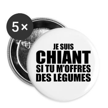 Man who loves: Vegetables. Funny Design Humor - Buttons large 2.2''/56 mm (5-pack) - white - Front