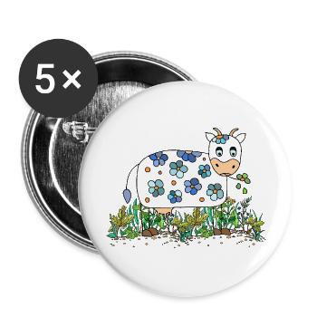 Cow - Buttons large 2.2''/56 mm (5-pack) - white - Front