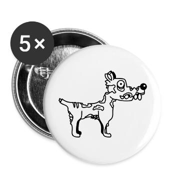 Dog Zombie Undead Halloween Horror Corpse Creepy - Buttons large 2.2''/56 mm (5-pack) - white - Front