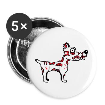 Dog Zombie Undead Halloween Horror Corpse Creepy - Buttons large 2.2''/56 mm (5-pack) - white - Front