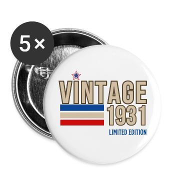 Vintage 1931 limited edition - Buttons large 2.2''/56 mm (5-pack) - white - Front