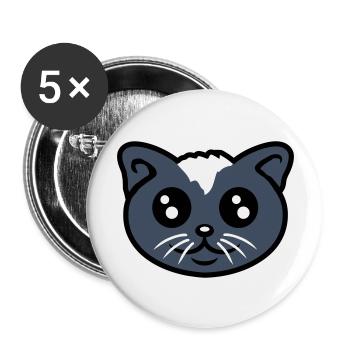 Cat Pet Cute Cute Kitten Friendly - Buttons large 2.2''/56 mm (5-pack) - white - Front