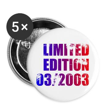 22e anniversaire Edition limitée 03/2003 - Lot de 5 grands badges (56 mm) - blanc - Devant