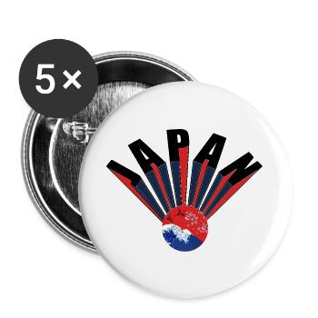 JAPAN - Buttons groß 56 mm (5er Pack) - Weiß - Vorne