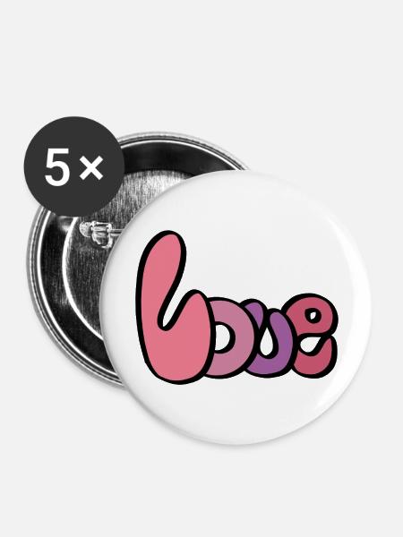 Me My Valentine - Buttons groß 56 mm (5er Pack) - Weiß
