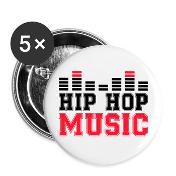 Musique Hip Hop - Lot de 5 grands badges (56 mm) - blanc - Devant