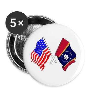 Flag USA and state of Mississippi crossed - Buttons large 2.2''/56 mm (5-pack) - white - Front