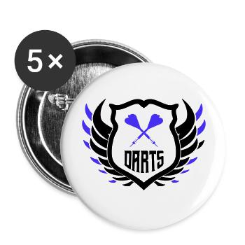 darts crest - Buttons groß 56 mm (5er Pack) - Weiß - Vorne