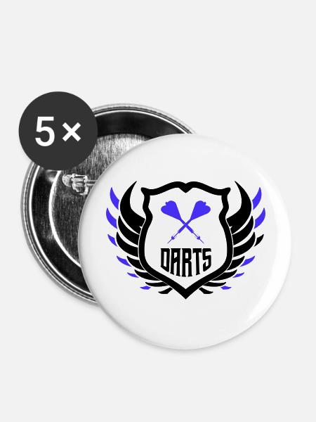 darts crest - Buttons groß 56 mm (5er Pack) - Weiß