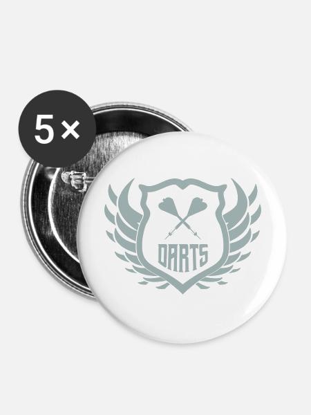 darts crest - Buttons groß 56 mm (5er Pack) - Weiß