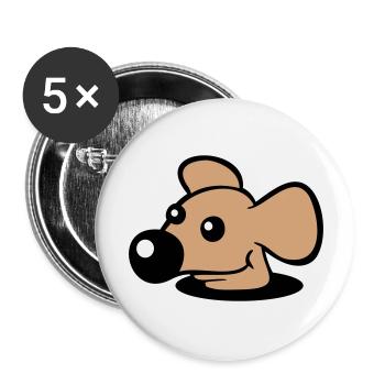 Souris Grand Nez Trou Inférieur Trou De Souris Peeps Mignon - Lot de 5 grands badges (56 mm) - blanc - Devant