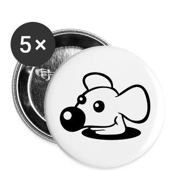 Souris Grand Nez Trou Inférieur Trou De Souris Peeps Mignon - Lot de 5 grands badges (56 mm) - blanc - Devant