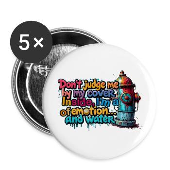 I am a well of emotion and water - Buttons large 2.2''/56 mm (5-pack) - white - Front