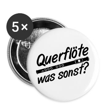 Fanfahrenzug, Spielmannszug, Querflöte was ...(25) - Buttons groß 56 mm (5er Pack) - Weiß - Vorne
