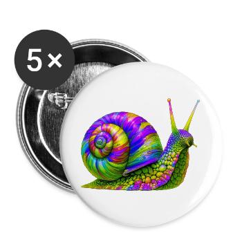 Snail - Buttons large 2.2''/56 mm (5-pack) - white - Front