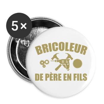 Handyman from Father to Son DIY Tools - Buttons large 2.2''/56 mm (5-pack) - white - Front