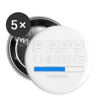 papy-loading - Lot de 5 grands badges (56 mm) - blanc - Devant