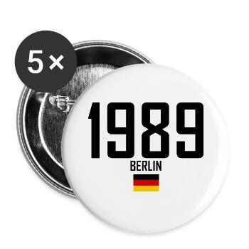 Berlin 1989, symbole de paix - Lot de 5 grands badges (56 mm) - blanc - Devant