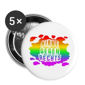 AfD stoppen gegen rechts Demokratie Vielfalt links - Buttons groß 56 mm (5er Pack) - Weiß - Vorne