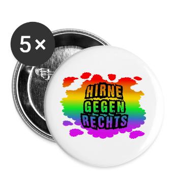 AfD stoppen gegen rechts Demokratie Vielfalt links - Buttons groß 56 mm (5er Pack) - Weiß - Vorne