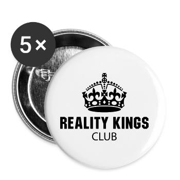 Reality Kings Club - Buttons groß 56 mm (5er Pack) - Weiß - Vorne