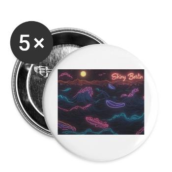 Shiny Berlin neon - Buttons groß 56 mm (5er Pack) - Weiß - Vorne