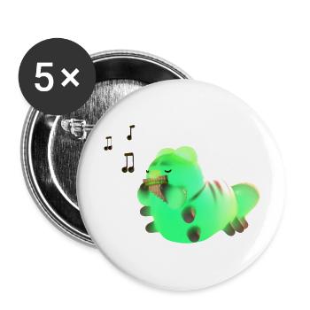 Kleine süße Raupe begrüßt den Sonnenaufgang mit ih - Buttons groß 56 mm (5er Pack) - Weiß - Vorne