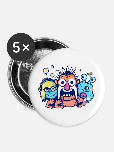 Freunde - Buttons groß 56 mm (5er Pack) - Weiß