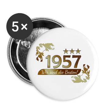 1957 - wir sind die Besten - Buttons groß 56 mm (5er Pack) - Weiß - Vorne