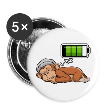 Monkey Sleeping Recharging Night Bedtime - Buttons groß 56 mm (5er Pack) - Weiß - Vorne