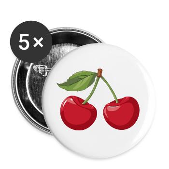 Vibrant Cherry Illustration - Buttons large 2.2''/56 mm (5-pack) - white - Front