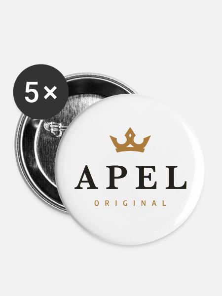 Apel Original Familienlogo - Buttons groß 56 mm (5er Pack) - Weiß