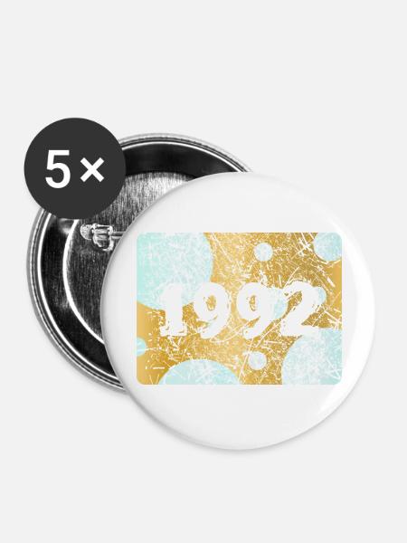 1992 - Buttons groß 56 mm (5er Pack) - Weiß