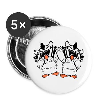 2 Owls Dabbing Dab Dance Pose Gesture Sunglasses - Buttons large 2.2''/56 mm (5-pack) - white - Front