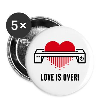 Love Is Over! (Affection / Separation / Divorce) - Buttons large 2.2''/56 mm (5-pack) - white - Front