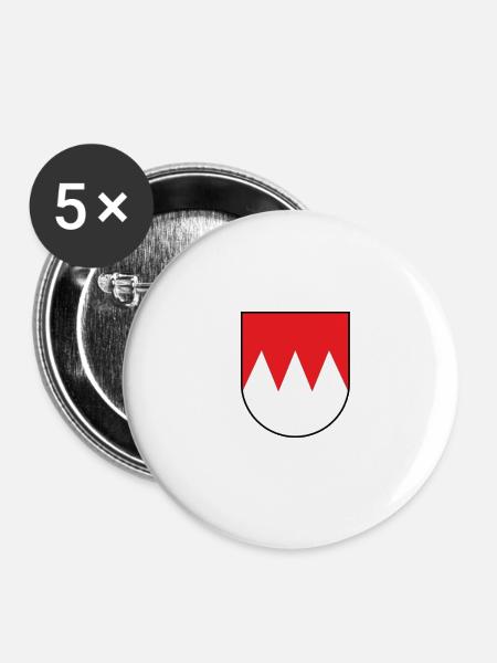 Fränkischer Dickschädel - Buttons groß 56 mm (5er Pack) - Weiß