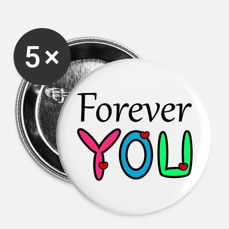 Forever You - Buttons large 2.2''/56 mm (5-pack) - white