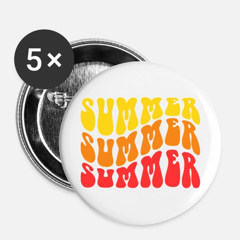 Summer SUMMER Summer - Buttons groß 56 mm (5er Pack) - Weiß