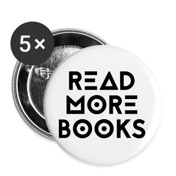 LIRE PLUS DE LIVRES - Lot de 5 grands badges (56 mm) - blanc - Devant
