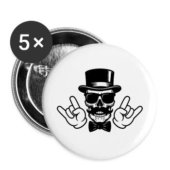 Crâne de marié - Lot de 5 grands badges (56 mm) - blanc - Devant