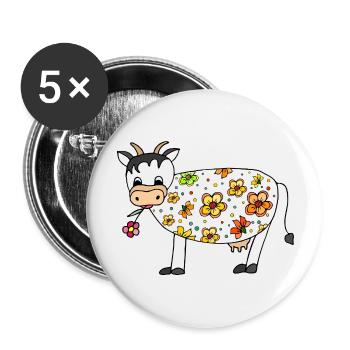 Cow - Buttons large 2.2''/56 mm (5-pack) - white - Front