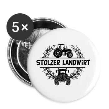 Stolzer Landwirt De fiers agriculteurs design avec tracteur - Lot de 5 grands badges (56 mm) - blanc - Devant