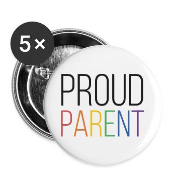 Mois de la fierté LGBTQ - Proud Parent - Lot de 5 grands badges (56 mm) - blanc - Devant