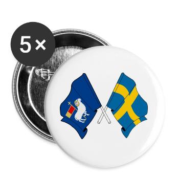 Gotland & Sweden – One proud design - Buttons large 2.2''/56 mm (5-pack) - white - Front