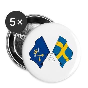 Dalécarlie et Suède – Un avec le pays - Lot de 5 grands badges (56 mm) - blanc - Devant