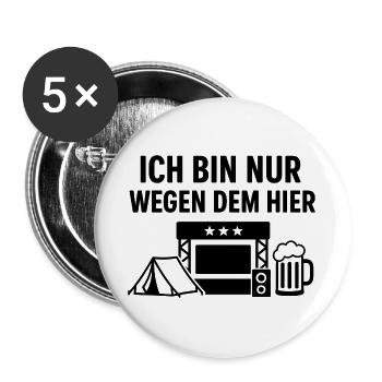 Je suis juste là - Lot de 5 grands badges (56 mm) - blanc - Devant