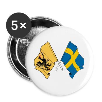 Södermanland et la Suède – Une fierté - Lot de 5 grands badges (56 mm) - blanc - Devant
